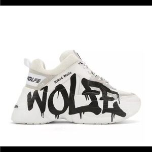 NAKED WOLFE Track Logo Graffiti Chunky Platform Sneakers shoes